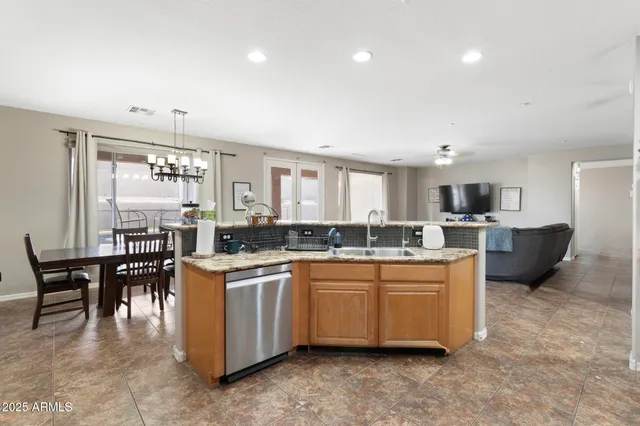 a kitchen with lots of counter top space