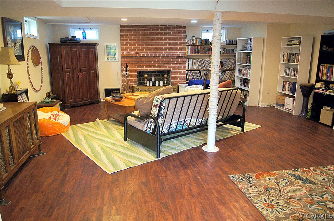 200 Beverly Road Ashland, VA 23005 - Photo 22 of 49 Basement Family Room with brick fireplace