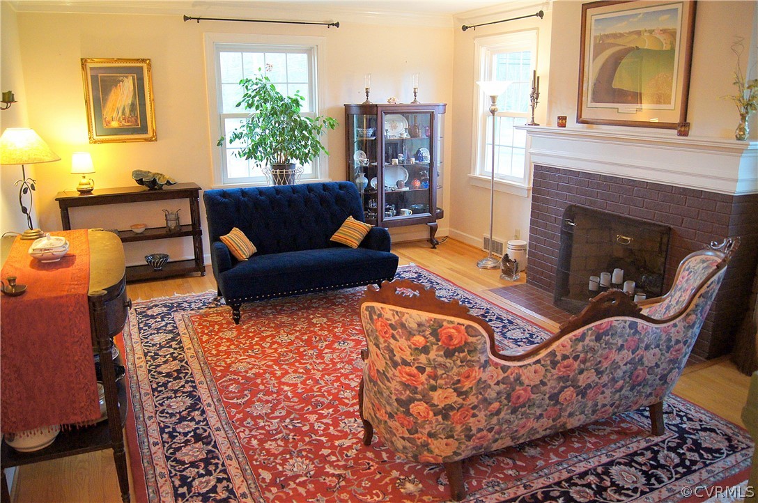 200 Beverly Road Ashland, VA 23005 - Photo 7 of 49 Formal Living Room with fireplace and wood floors