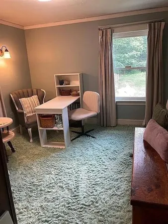 a living room with furniture