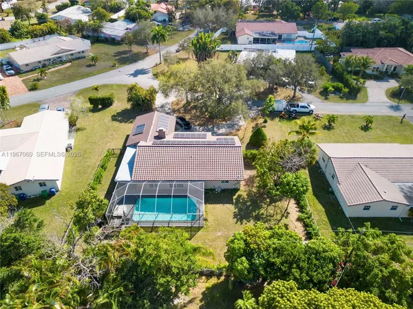 an aerial view of multiple houses