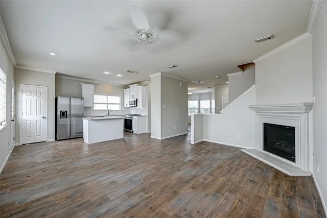 a view of a kitchen with a sink and a kitchen