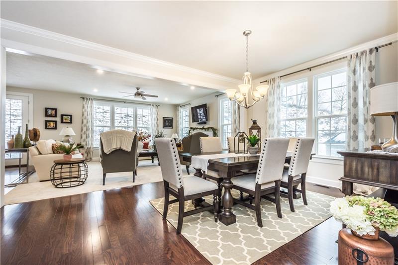 Hardwood Floors throughout dining room and kitchen. 