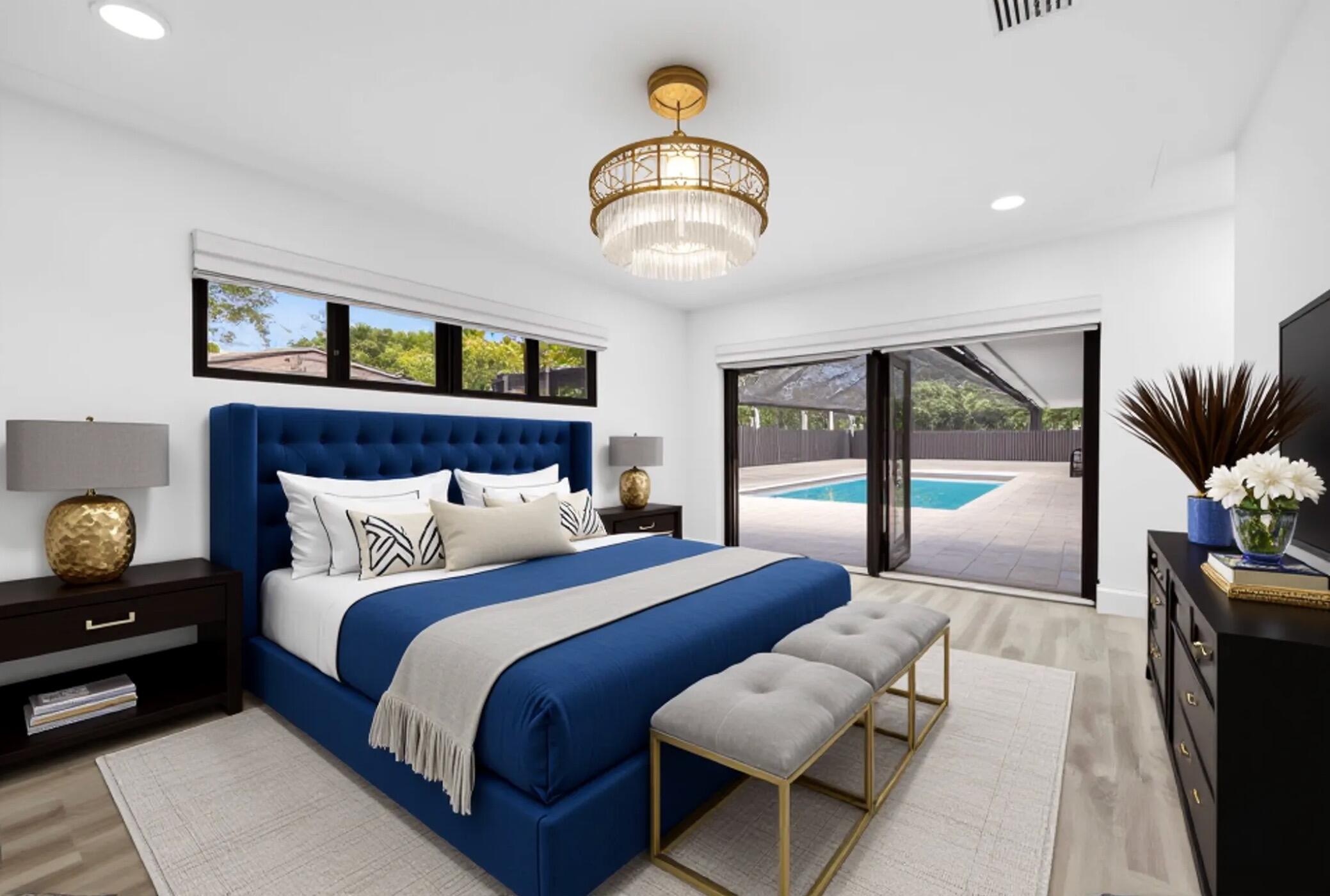 2811 Northeast 53rd Court Lighthouse Point, FL 33064 - Photo 11 of 31 Master Bedroom Staged