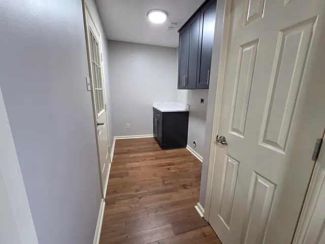 a view of hallway with stairs