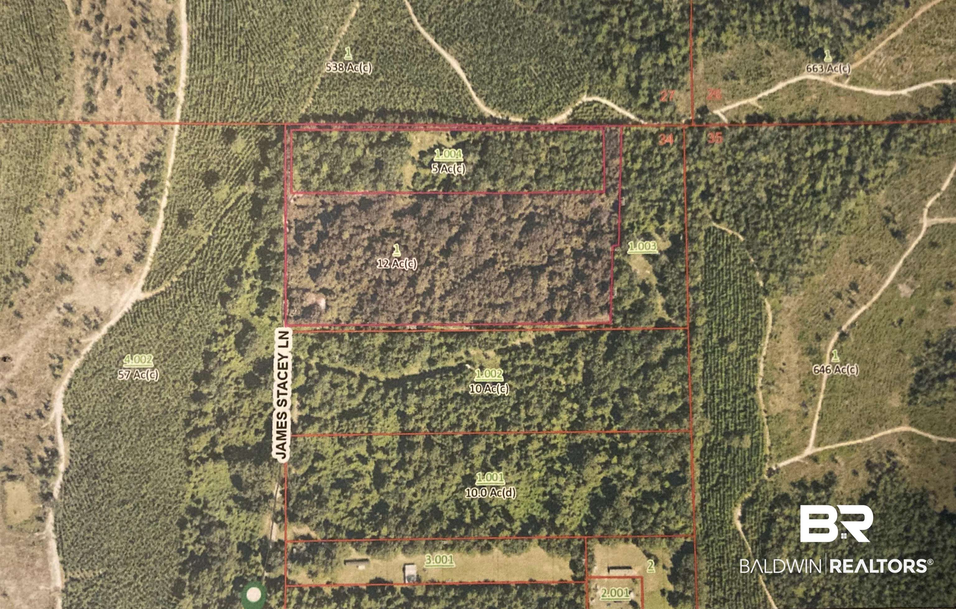 35900 James Stacy Lane Stapleton, AL 36578 - Photo 1 of 4 Map of property location with property boundaries highlighted