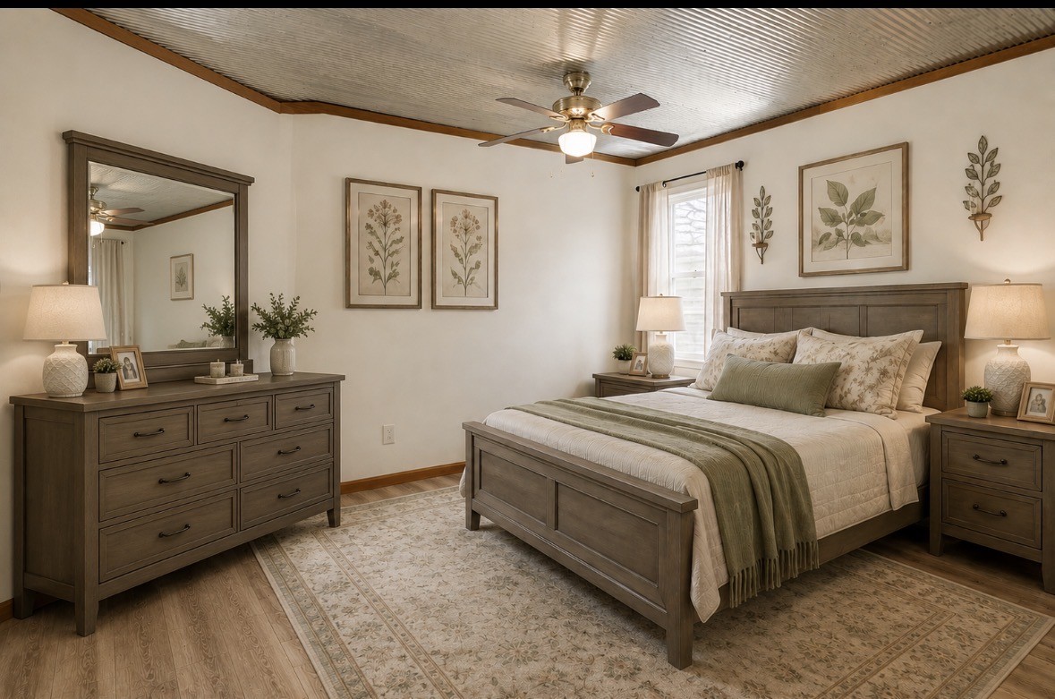 1142 Maxwell Road Belvidere, TN 37306 - Photo 13 of 33 a bedroom with a bed and a chandelier