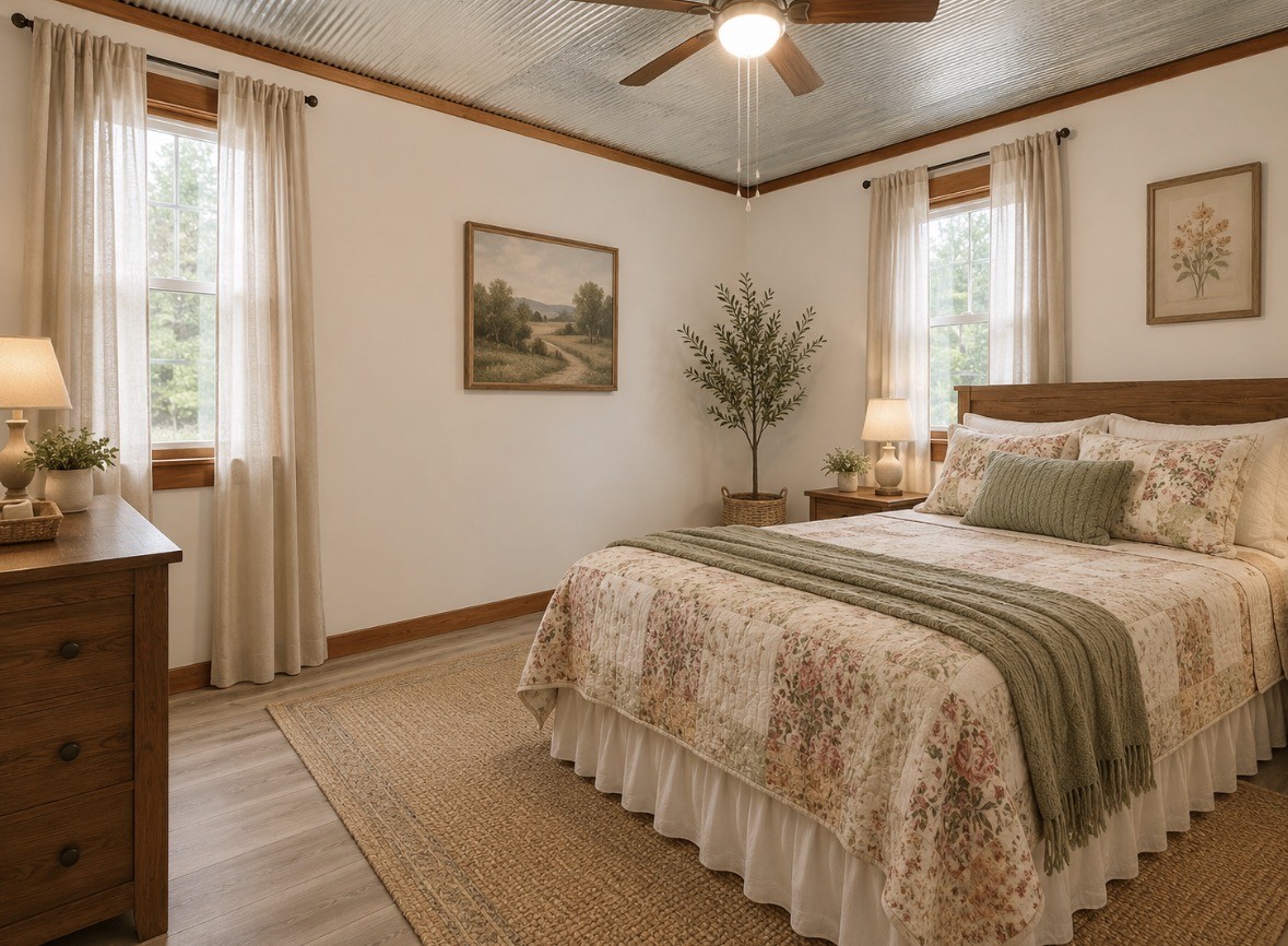 1142 Maxwell Road Belvidere, TN 37306 - Photo 16 of 33 a bedroom with a large bed and a chandelier