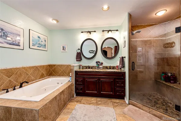 a living room with a couch and a stove