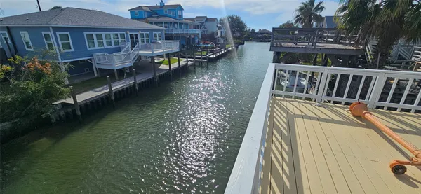 a view of a lake with a deck
