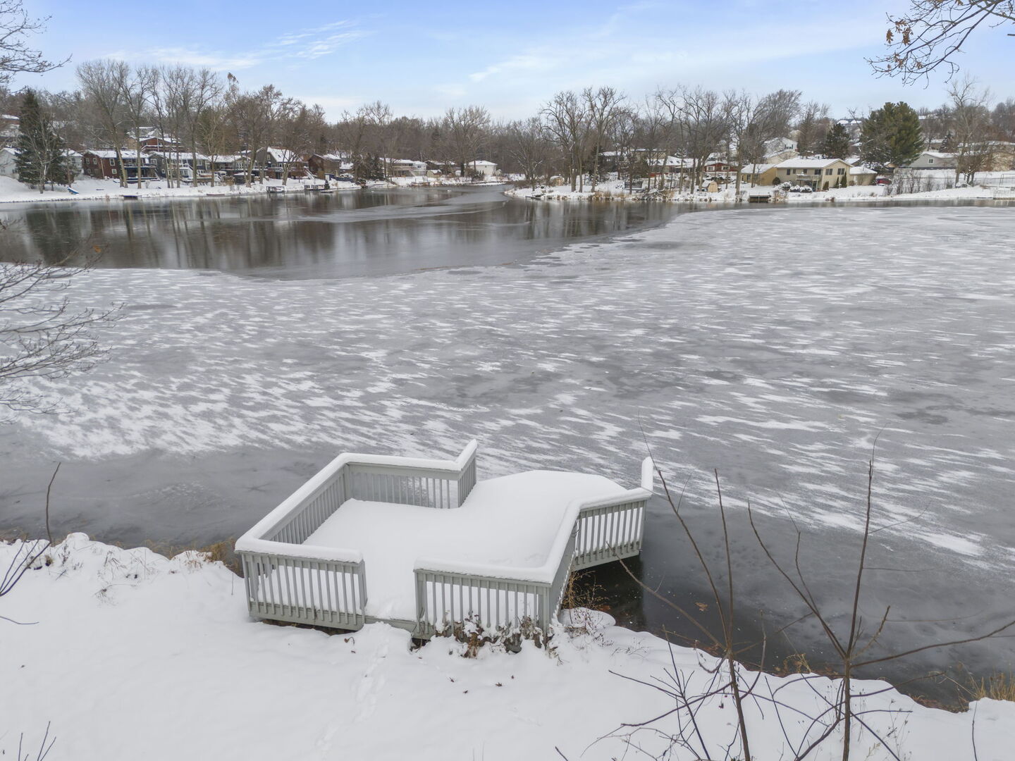 338 Hiawatha Drive Lake In The Hills, IL 60156 - Photo 35 of 49 a view of a lake with a terrace