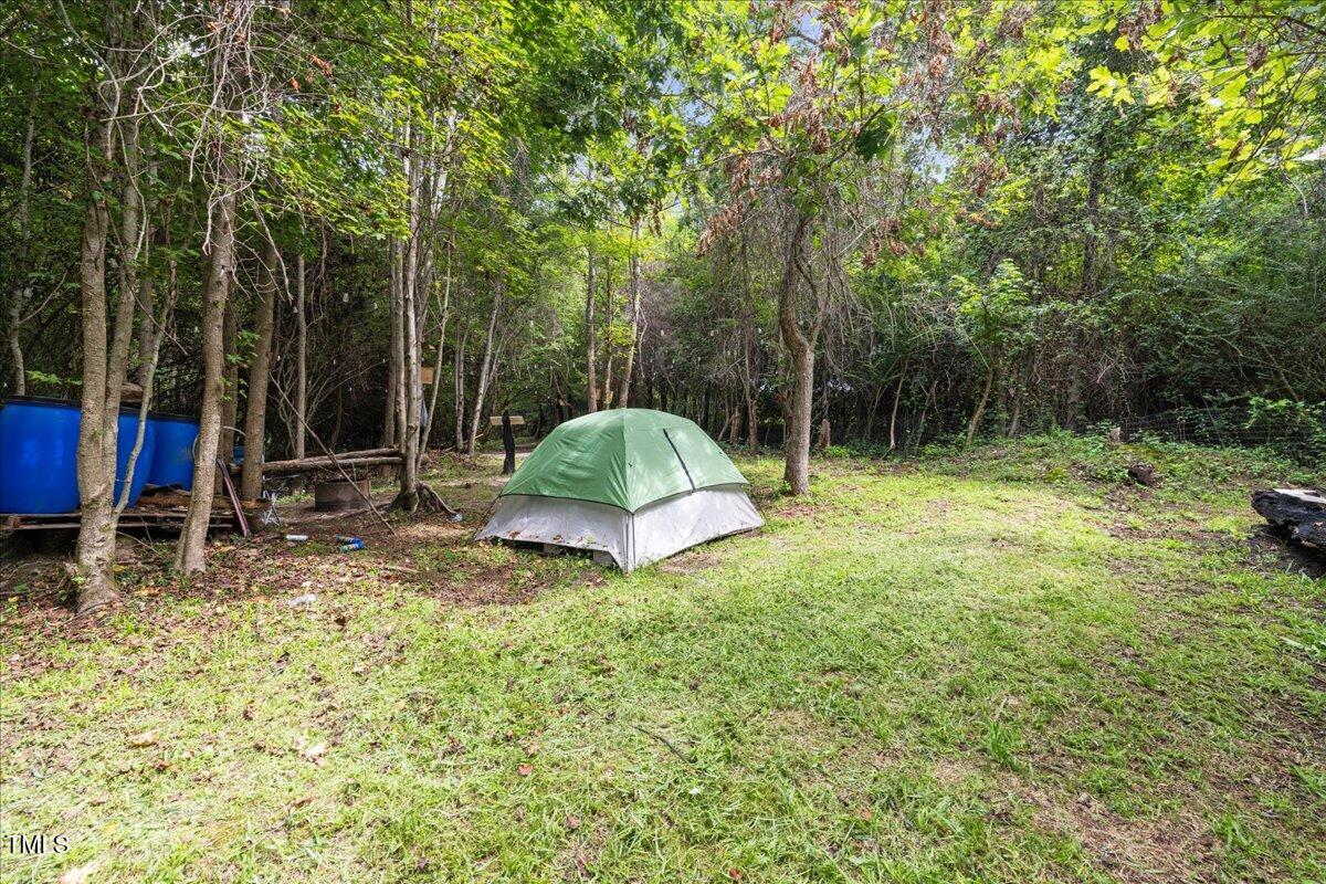 5421 West Old Spring Hope Road Spring Hope, NC 27882 - Photo 49 of 54 a view of backyard with a barn and large trees