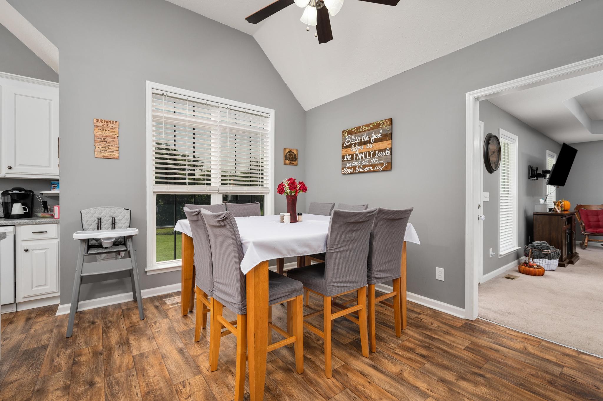 7040 Charity Road Petersburg, TN 37144 - Photo 11 of 36 a view of a dining room with furniture window and wooden floor