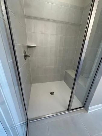 a bathroom with a shower