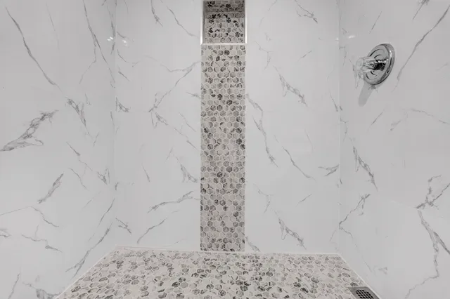 a bathroom with a shower