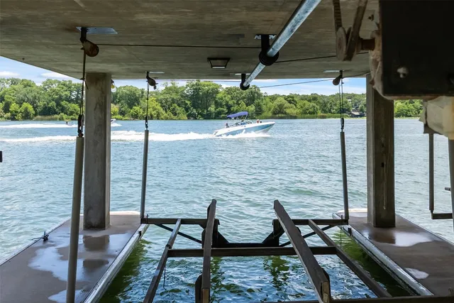 a view of outdoor space with yard and ocean view