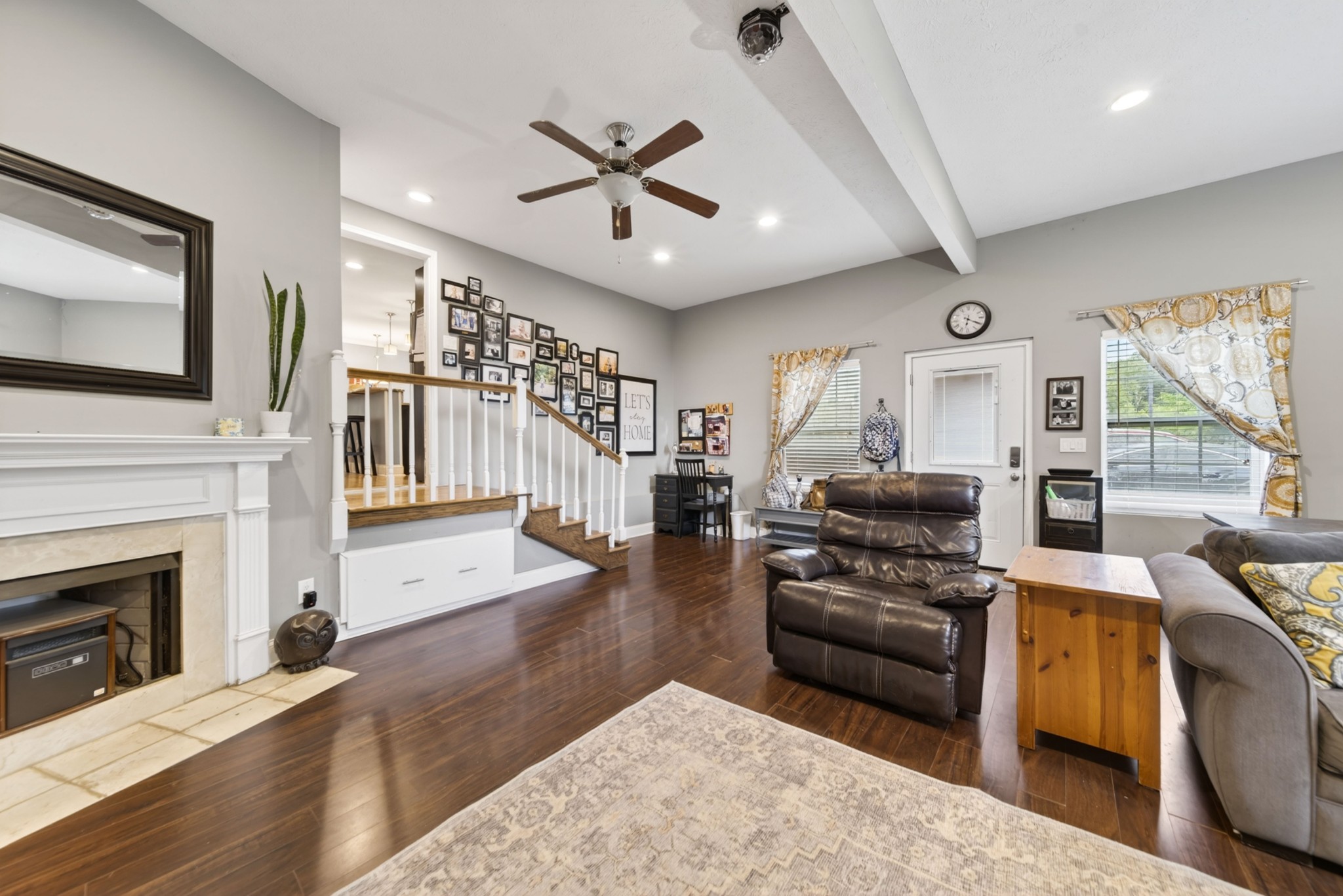 8023 Bethlehem Road Springfield, TN 37172 - Photo 55 of 55 a living room with furniture fireplace and flat screen tv