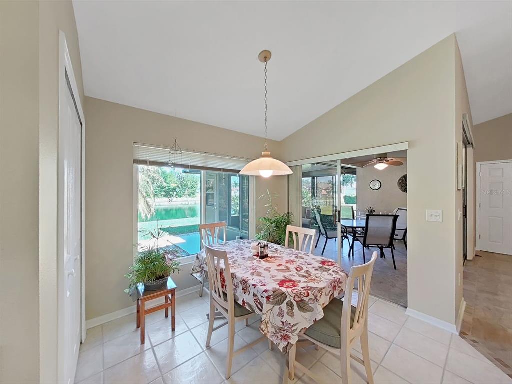 30612 Nickerson Loop Wesley Chapel, FL 33543 - Photo 21 of 47 a dining room with furniture a chandelier and wooden floor