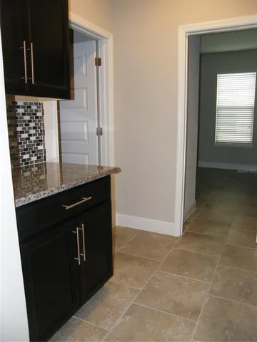 an empty room with closet