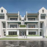 a front view of a building