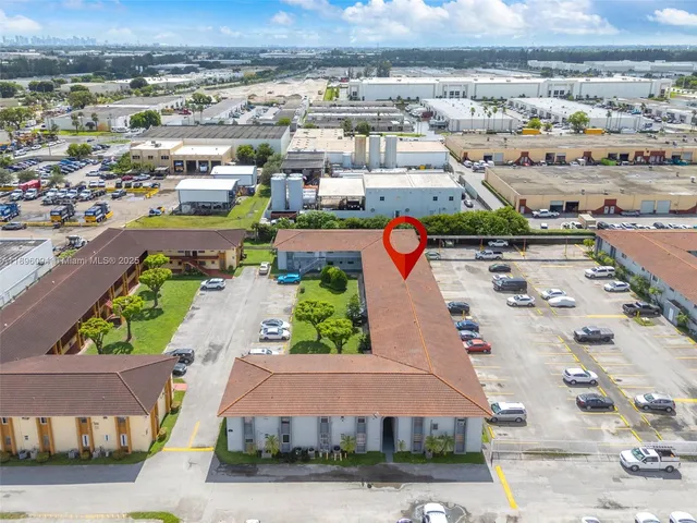 an aerial view of a city