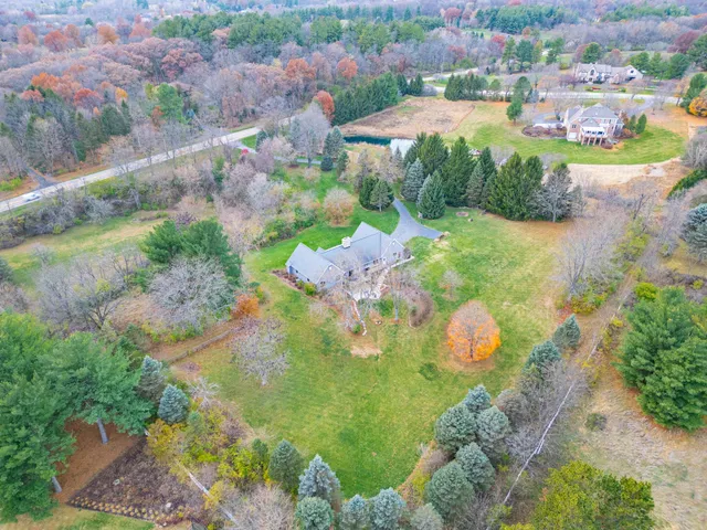 an aerial view of a house