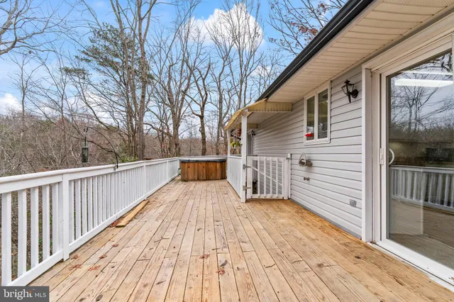 a view of a wooden deck