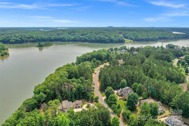 a view of a lake with a city view