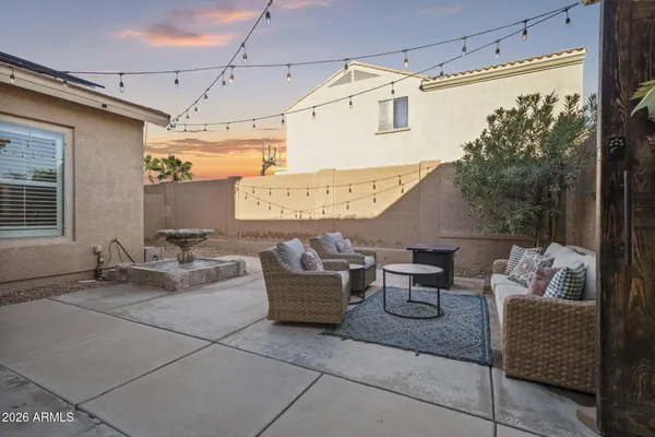 a outdoor living space with furniture