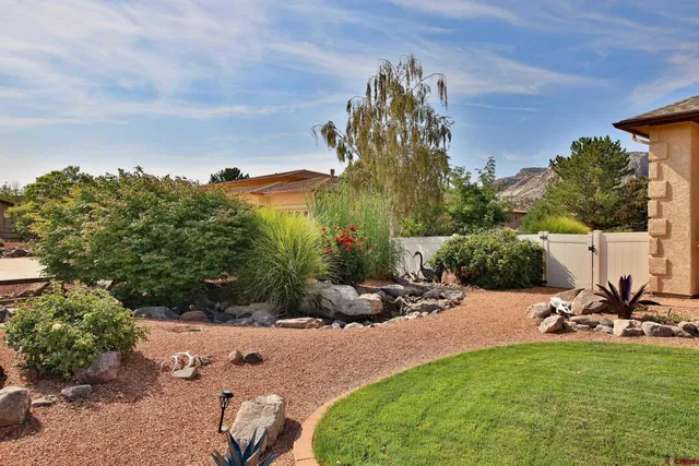 a view of a backyard