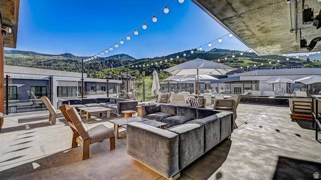 2417 West High Road, Unit 2515 Park City, UT 84098 - Photo 33 of 67 View of patio / terrace with a mountain view and an outdoor lounge area