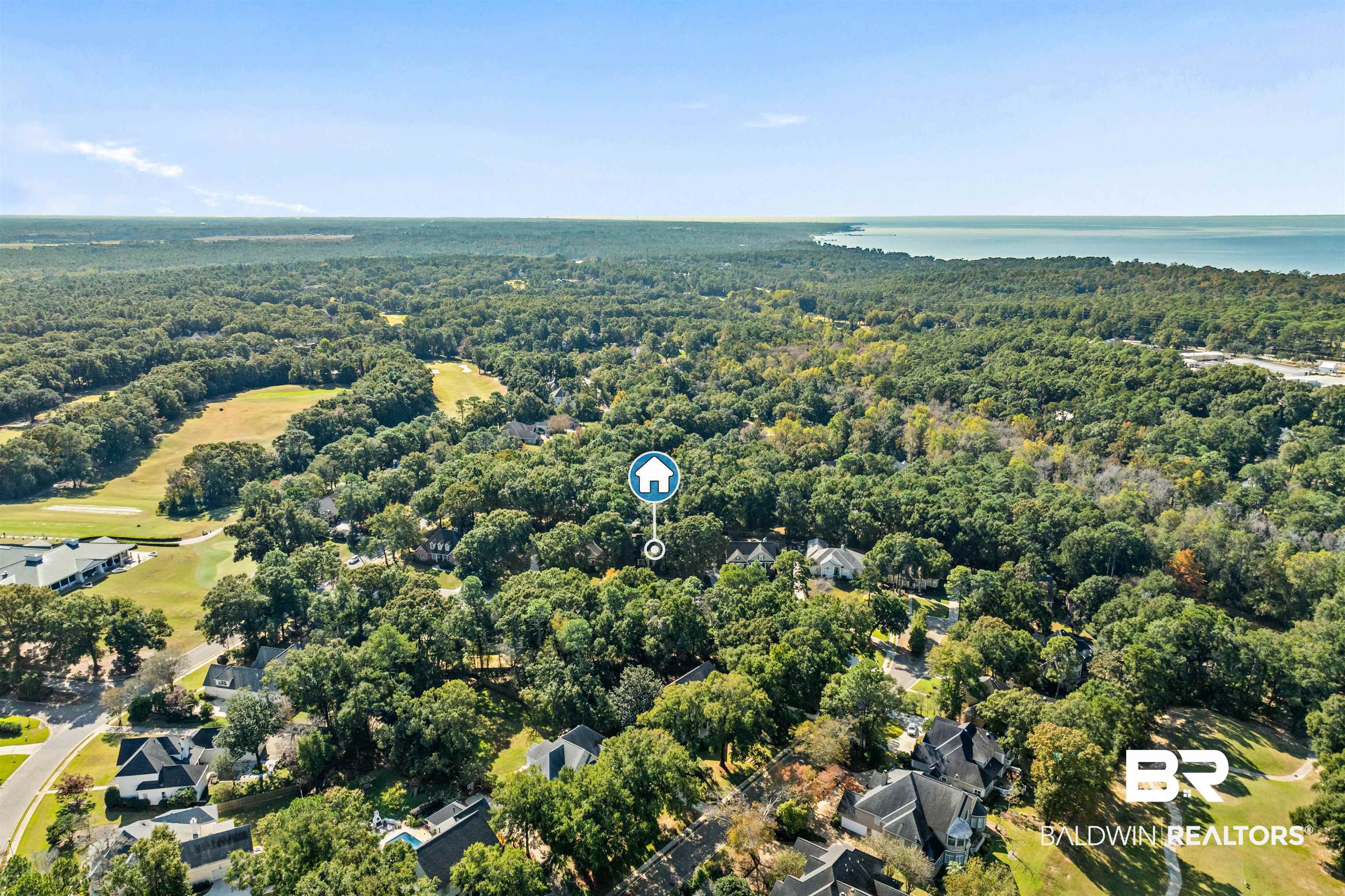 107 Beaver Dam Road Fairhope, AL 36532 - Photo 39 of 45 Drone / aerial view of a forest and a large body of water
