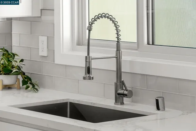 a close view of kitchen sink