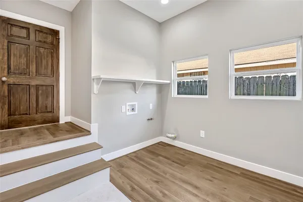 a view of small space with racks on the wall