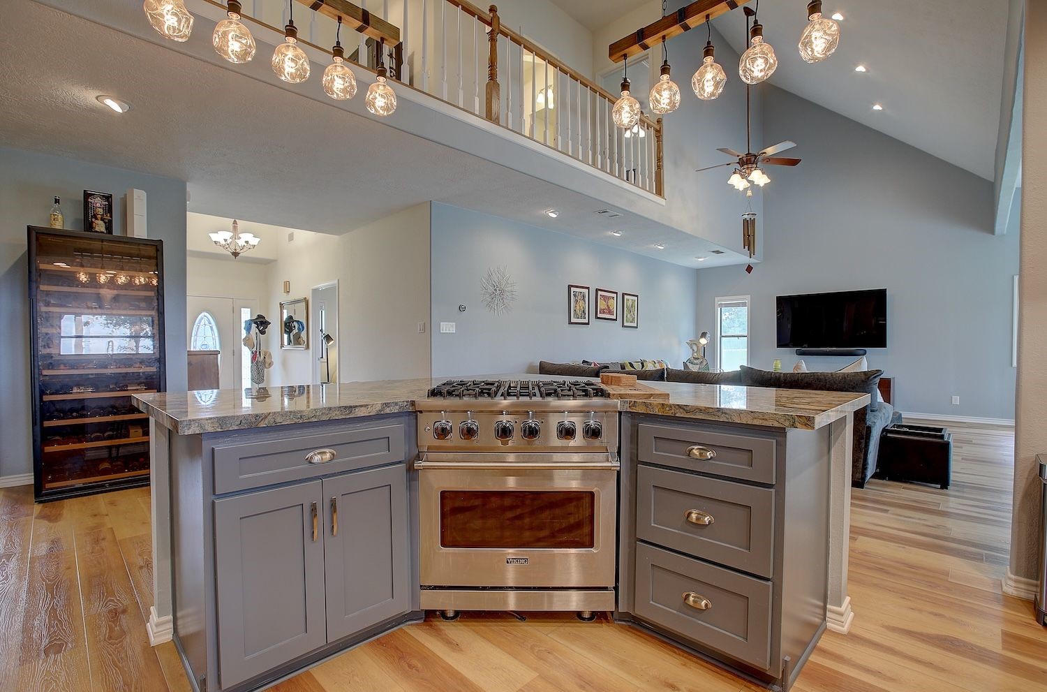 1928 Koether Road Carmine, TX 78932 - Photo 13 of 49 Kitchen prize Viking propane gas cooktop and an electric convection oven to enjoy your culinary talents. All highlighted by beautiful upgraded overhead lighting