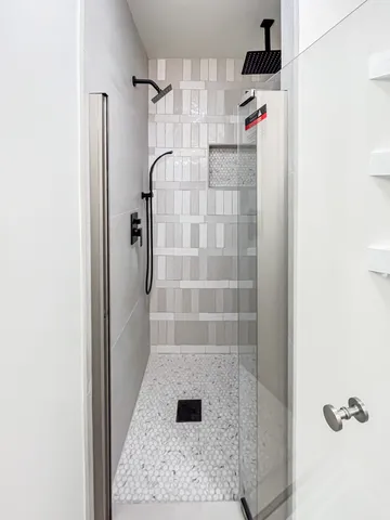 a bathroom with a shower