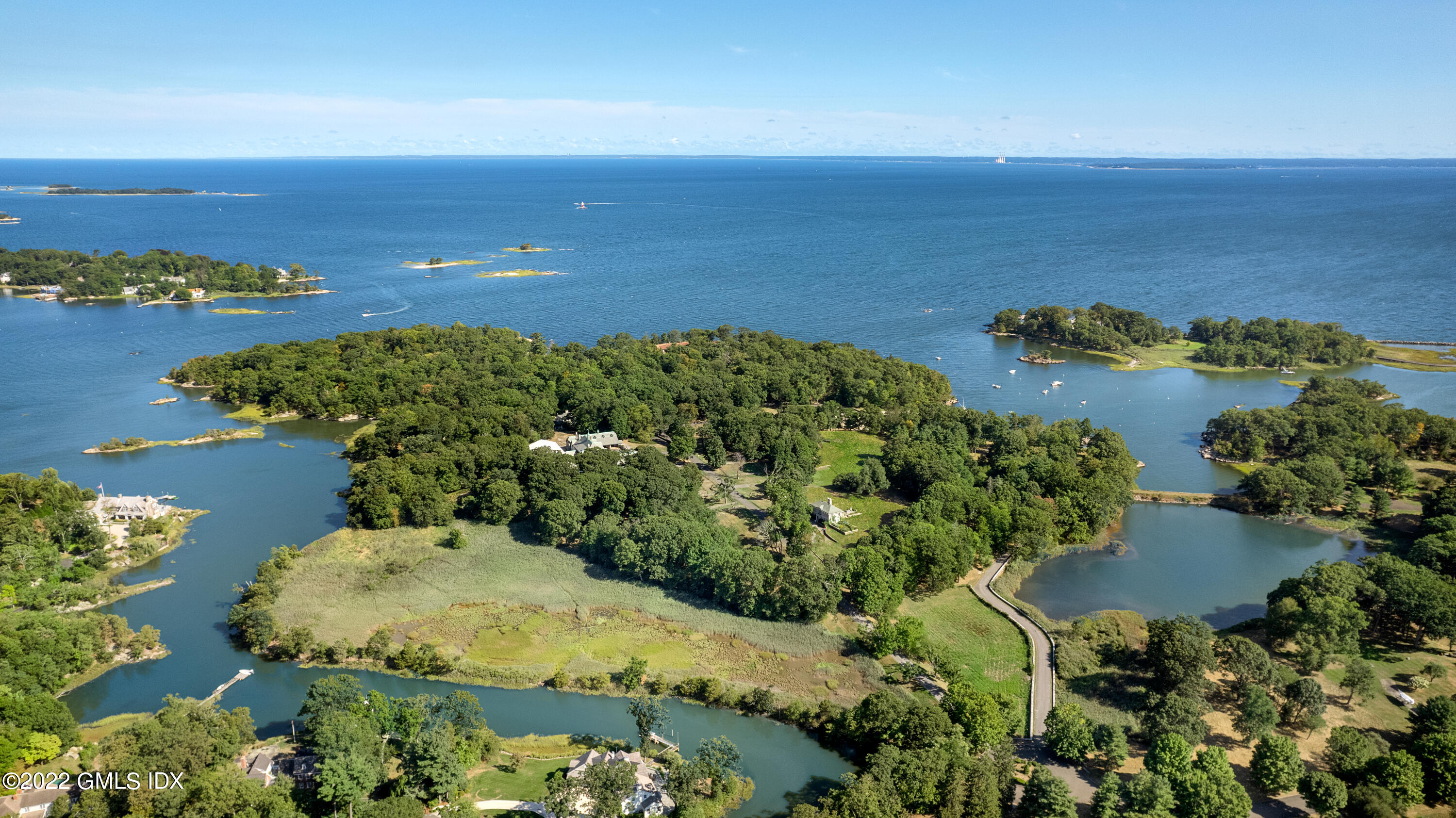 Great Island Darien, CT 06820 - Photo 16 of 16 an aerial view of ocean with residential house with outdoor space