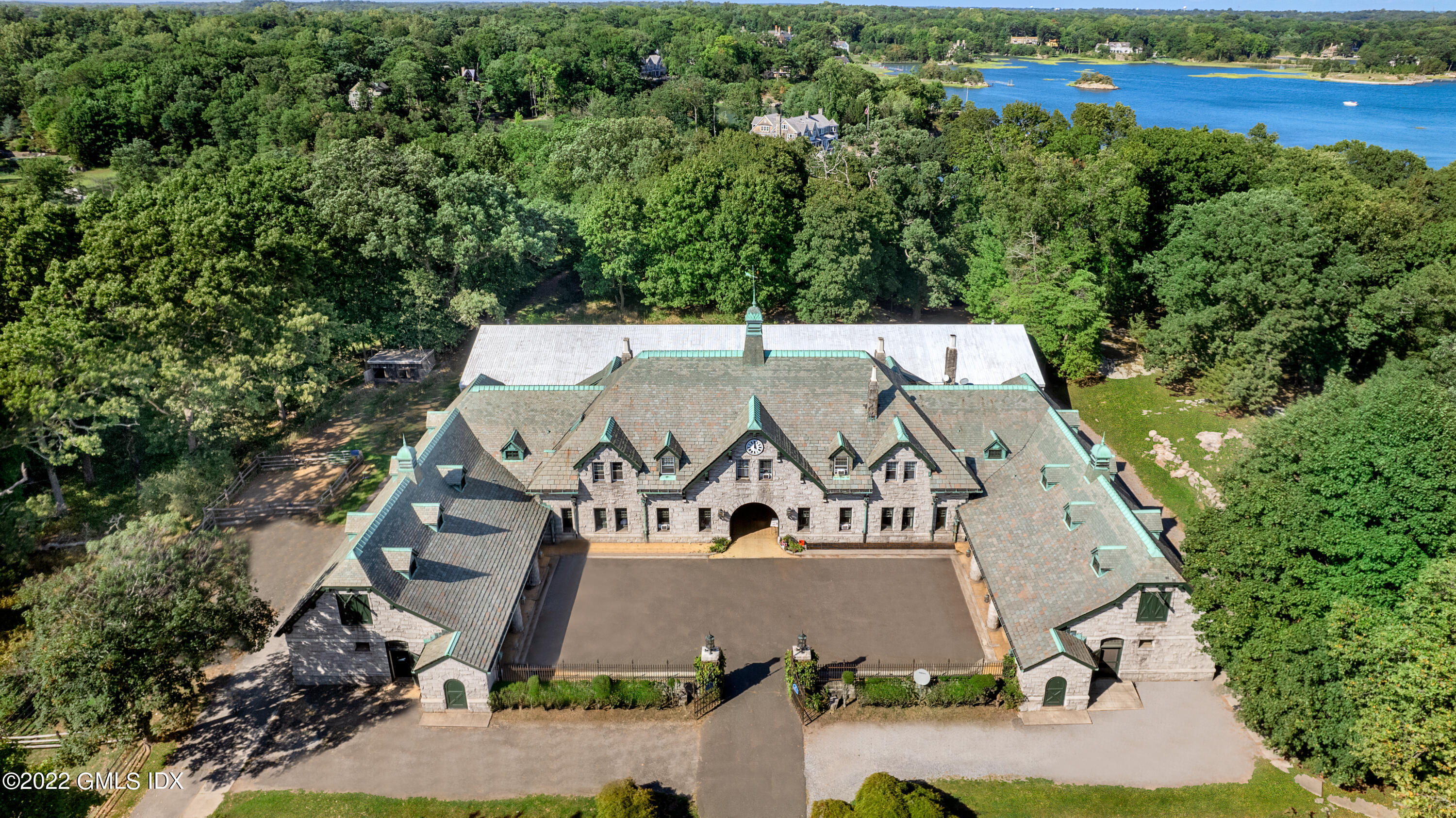 Great Island Darien, CT 06820 - Photo 7 of 16 an aerial view of a house with garden space and street view
