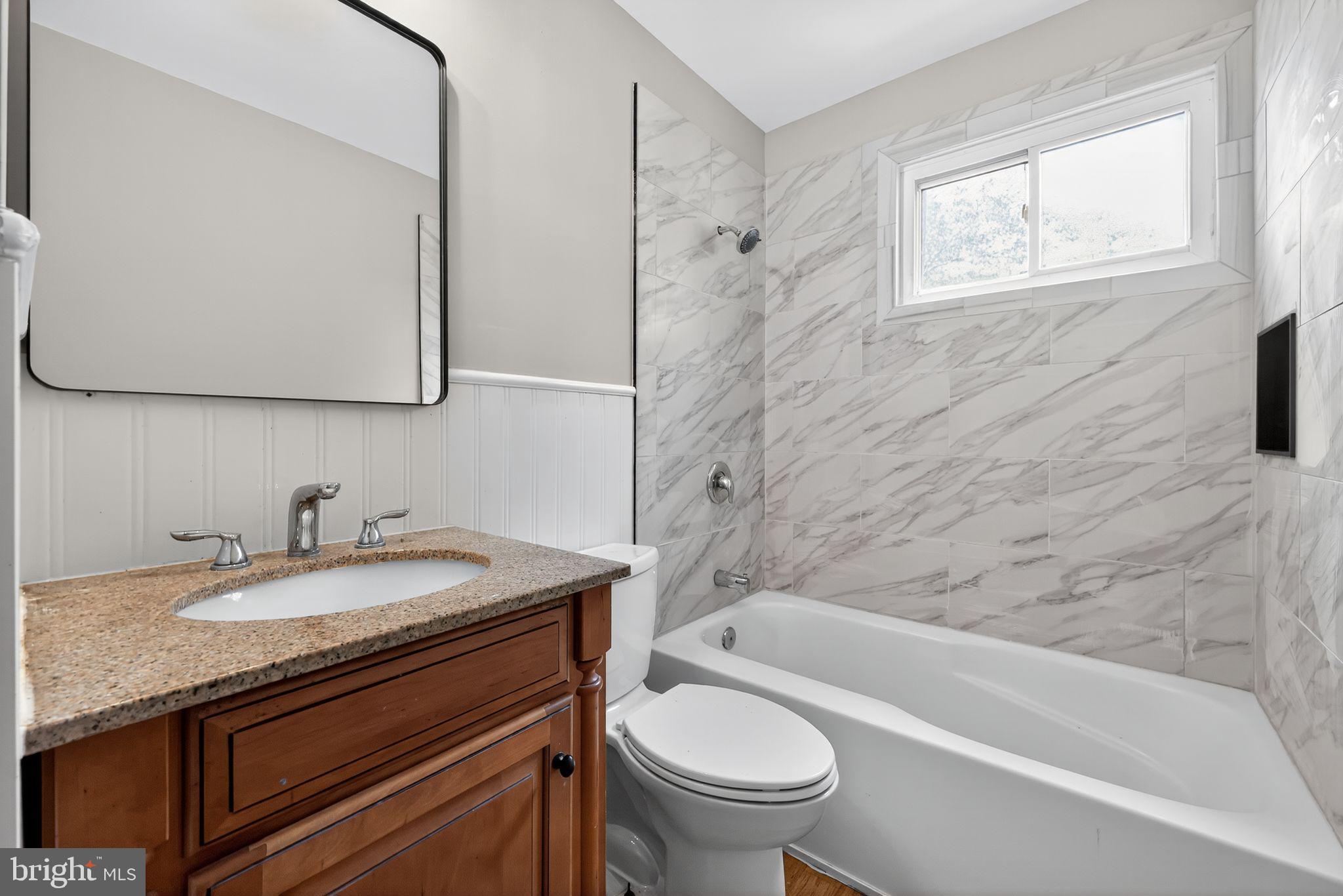 500 New York Road Browns Mills, NJ 08015 - Photo 14 of 21 a bathroom with a granite countertop sink toilet and shower
