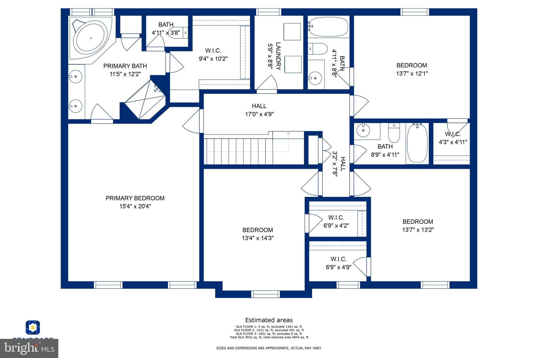51 Hampton Park Road Stafford, VA 22554 - Photo 54 of 55 Upper Level Floor Plan