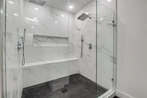 a bathroom with a shower
