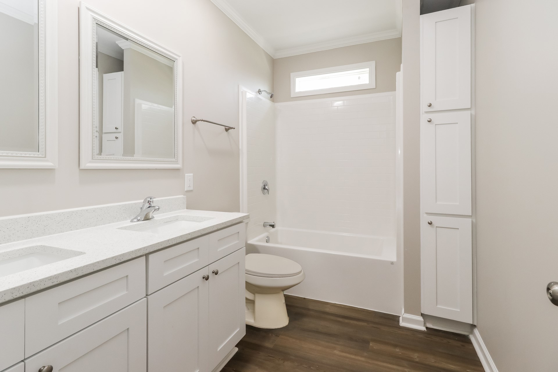 8516 Kellett Street Houston, TX 77028 - Photo 13 of 16 a bathroom with a granite countertop sink a toilet and shower