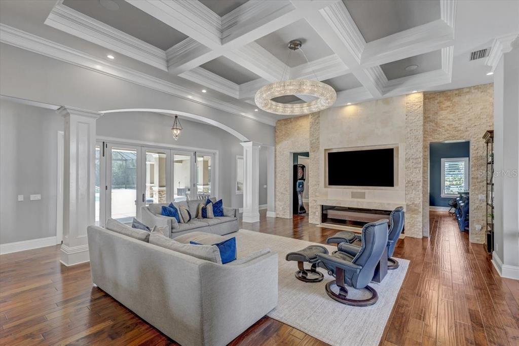 2620 Tylers Riv Run Lutz, FL 33559 - Photo 12 of 87 a living room with furniture fireplace and flat screen tv