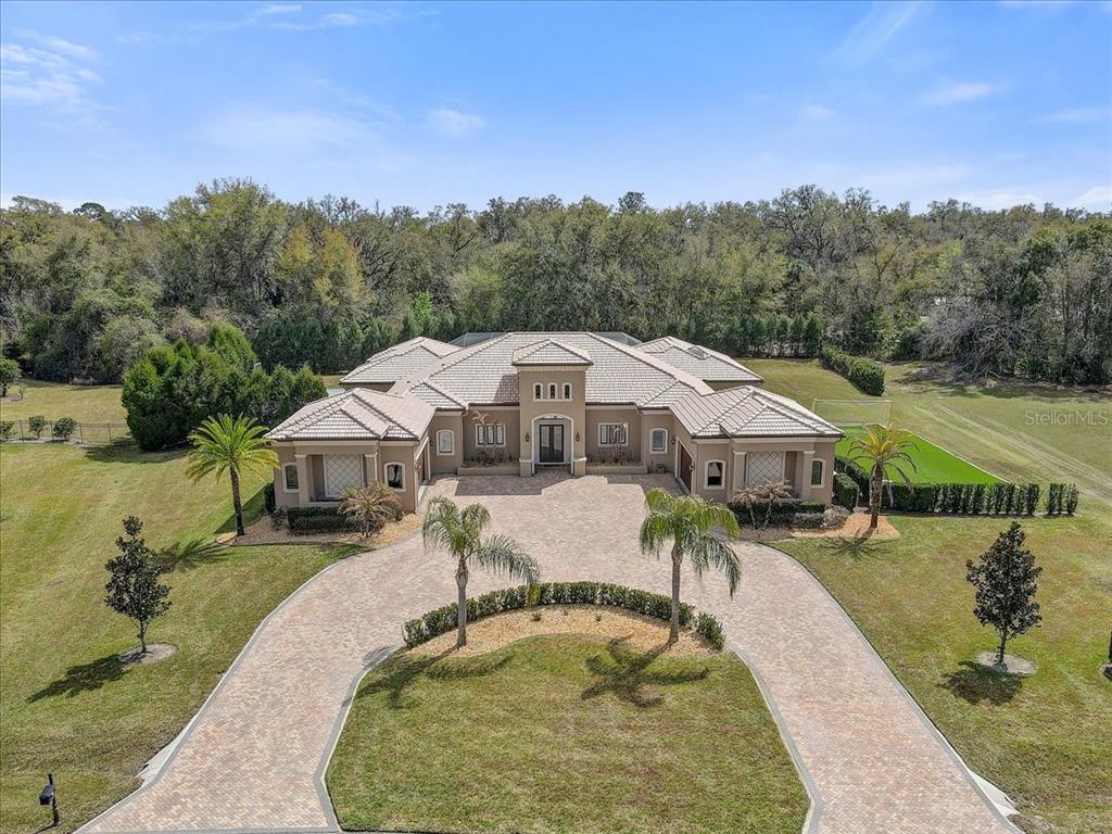 2620 Tylers Riv Run Lutz, FL 33559 - Photo 9 of 87 an aerial view of a house with swimming pool garden and trees