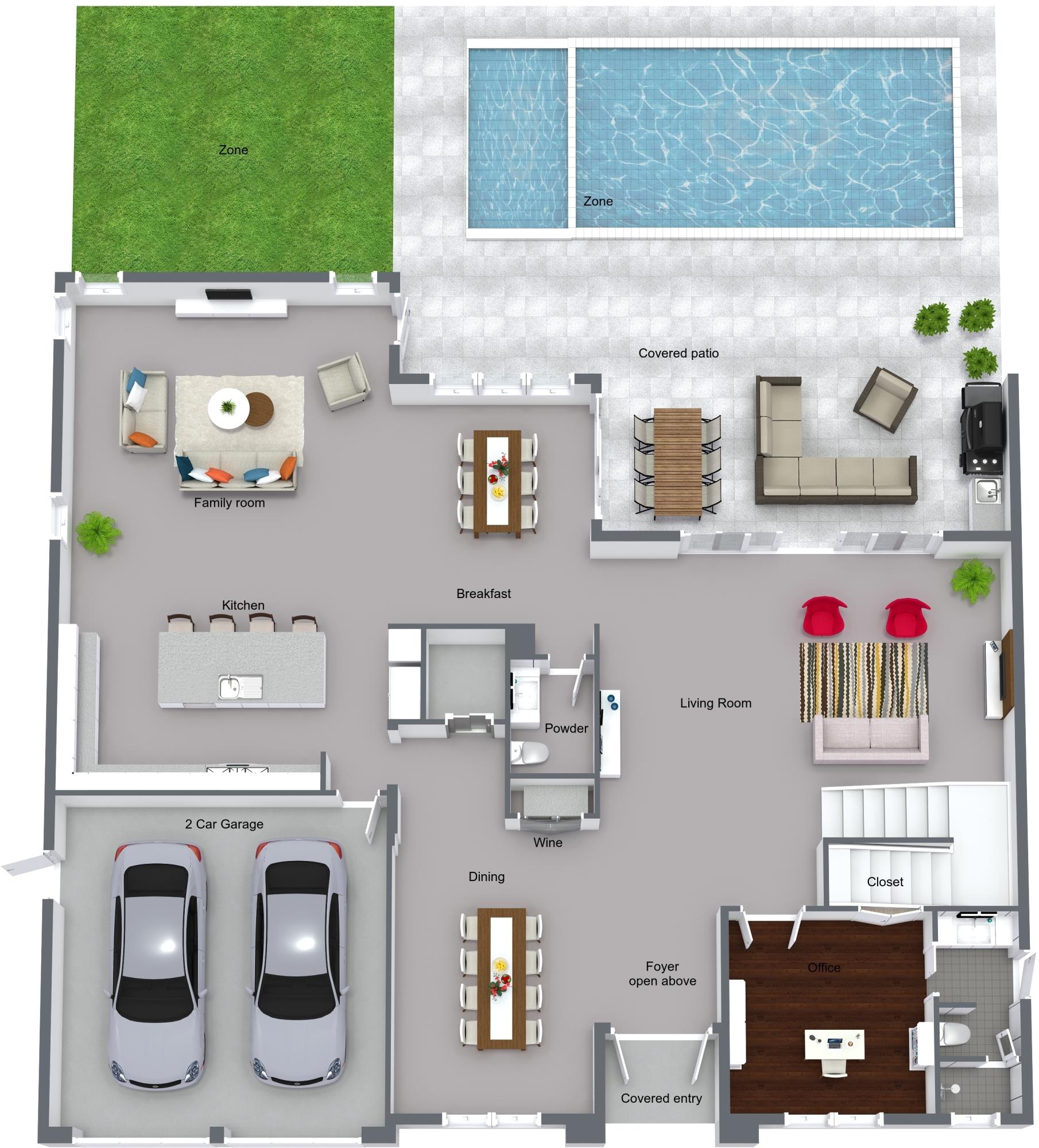 772 Northeast 70th Street Boca Raton, FL 33487 - Photo 24 of 25 264 NE 4th St - Level 1 - 3D Floor Plan