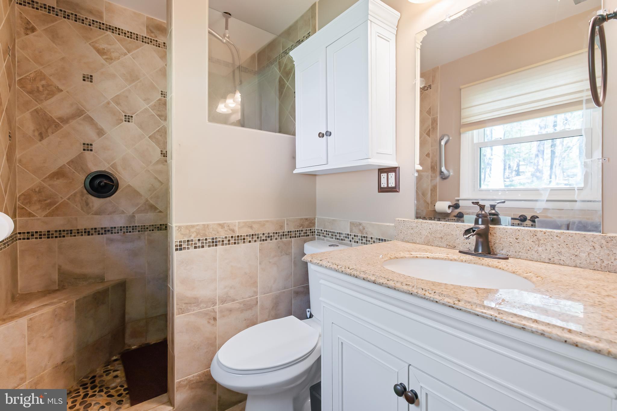 1749 Ramich Road Temple, PA 19560 - Photo 25 of 48 a bathroom with a granite countertop toilet a sink and a bathtub
