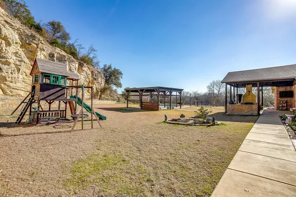 a view of outdoor space with seating area