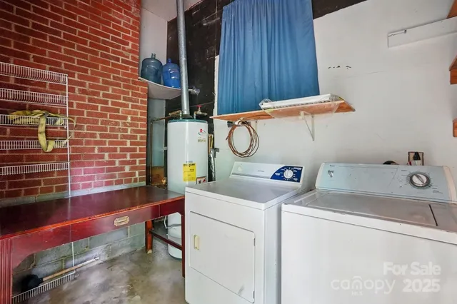a room with dryer and washer