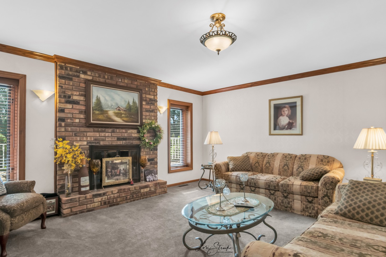 501 Marley Road New Lenox, IL 60451 - Photo 58 of 71 a living room with furniture and a fireplace
