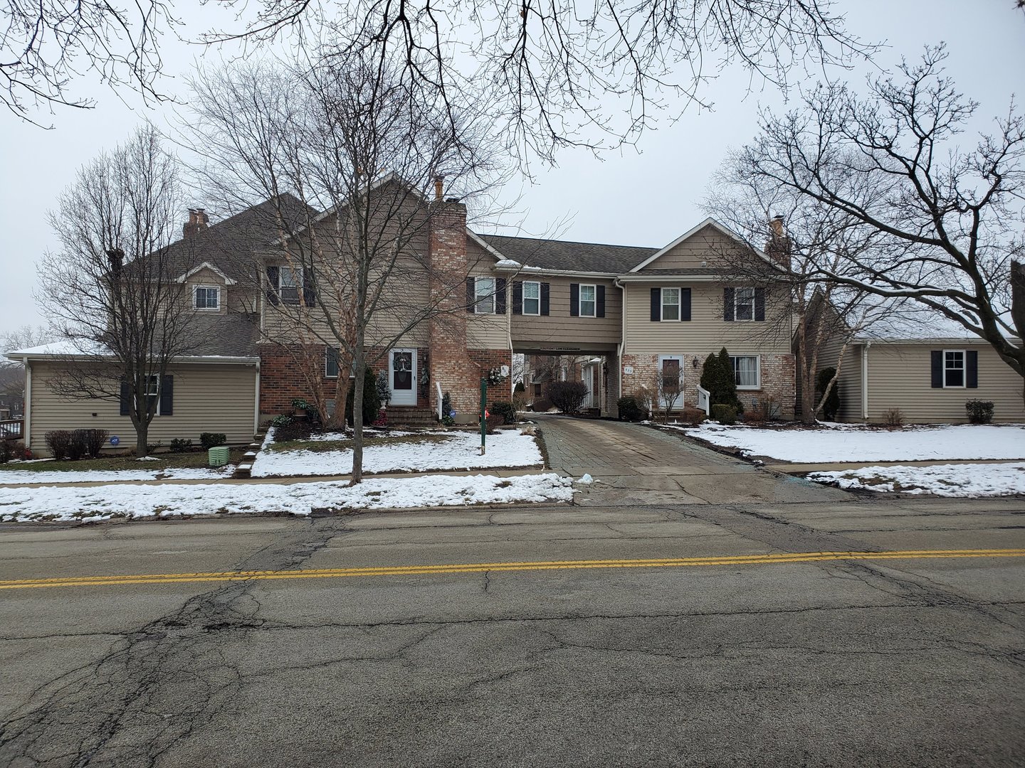a view of street with houses